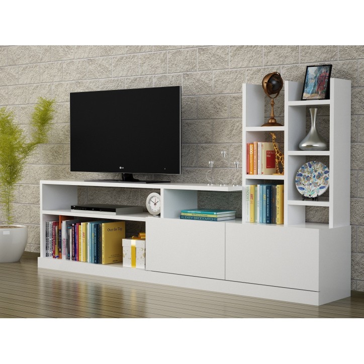 Mueble TV con estante Dolunay blanco