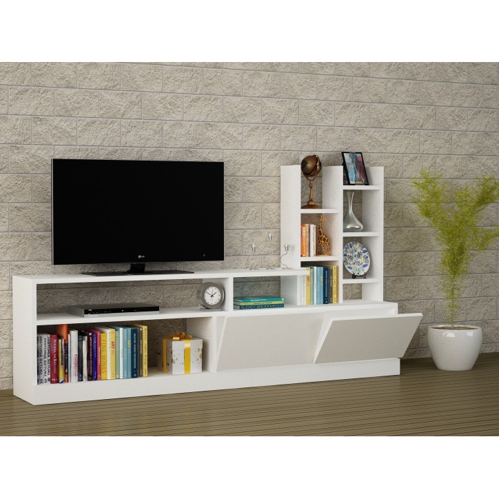 Mueble TV con estante Dolunay blanco