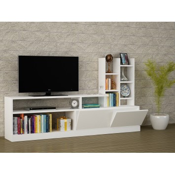 Mueble TV con estante Dolunay blanco - 756FRN3051