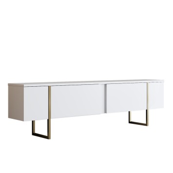 Mueble TV Luxe dorado blanco - 618BLY1102