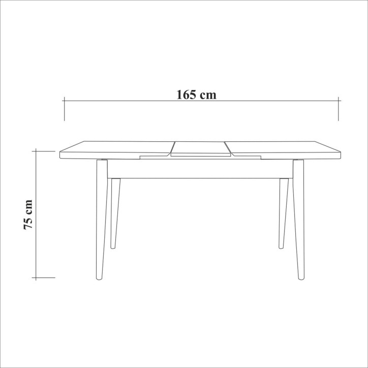 Set mesa comedor extensible y sillas (5 piezas) Vina antracita nogal