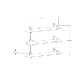 Estante de pared Uras nogal - 835PUQ1635