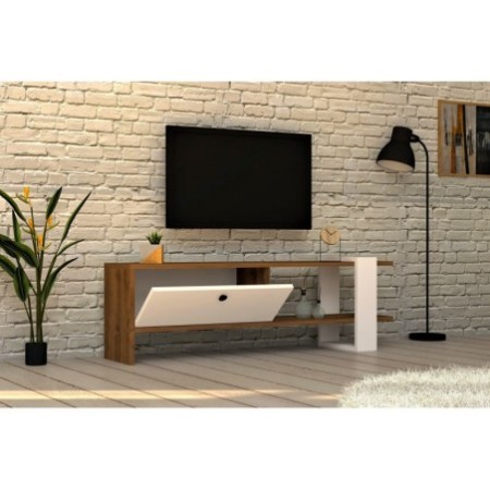 Mueble TV Gaye blanco nogal