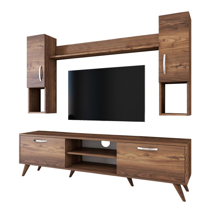 Mueble TV con estante M27-284 nogal