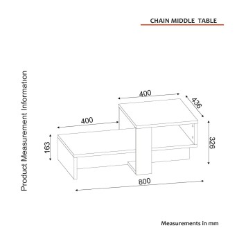 Mesa de centro Chain nogal blanco - 731WAT2801