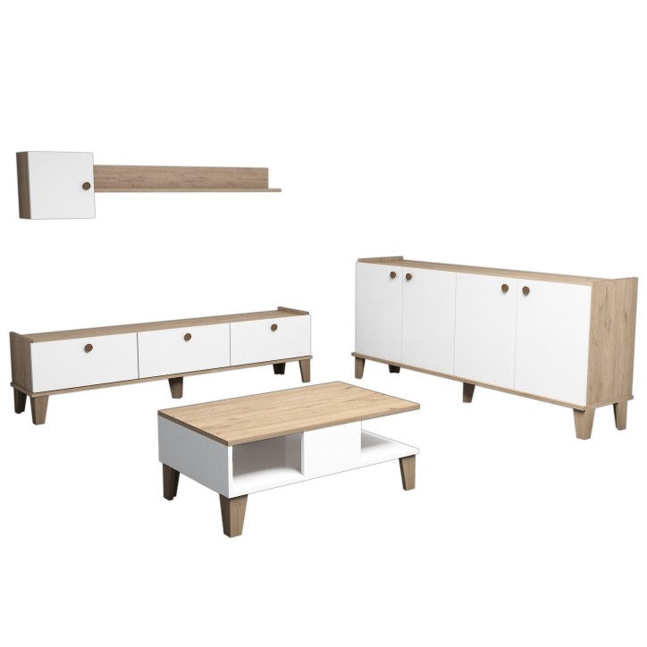 Conjunto de muebles de salón Sumer 3 roble blanco