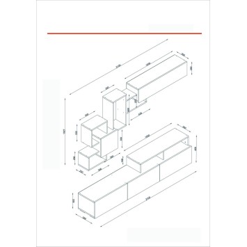 Mueble TV con estante Elit blanco - 745DCD3023