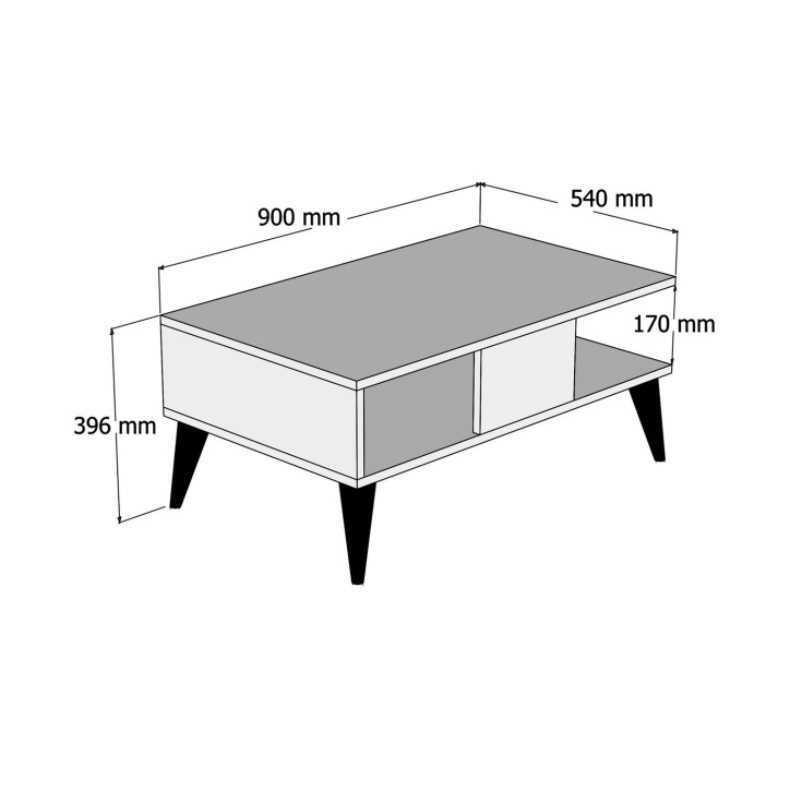 Mesa de centro Lidya mármol nogal