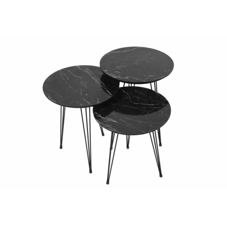 Set mesas de café (3 piezas) Sepha gris negro