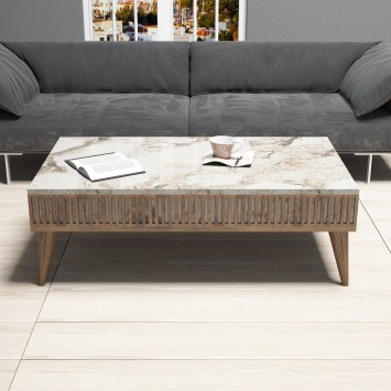 Mesa de centro Milan blanco nogal - 845HCT2854