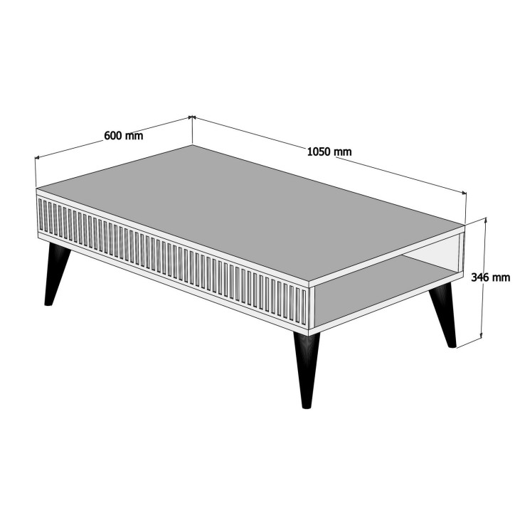 Mesa de centro Milan blanco nogal