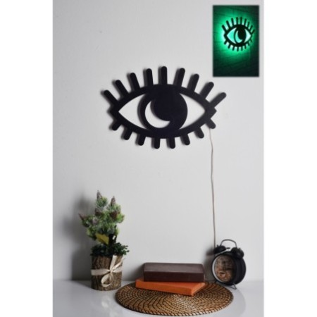 Iluminación LED decorativa Evil Eye verde 45x30 cm