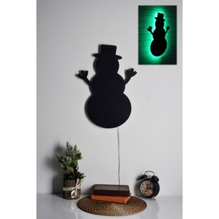 Iluminación LED decorativa Snowman 2 verde 25x35 cm