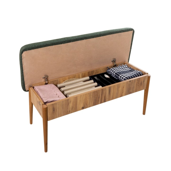 Set mesa comedor extensible y sillas (5 piezas) Vina pino atlántico verde