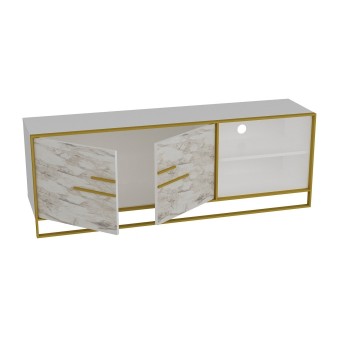 Mueble TV Polka blanco oro - 875ZNA3059