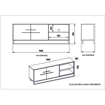 Mueble TV Polka blanco oro - 875ZNA3059