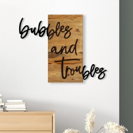 Decoración pared de madera Bubbles And Troubles 1 nogal negro 76x3x58 cm