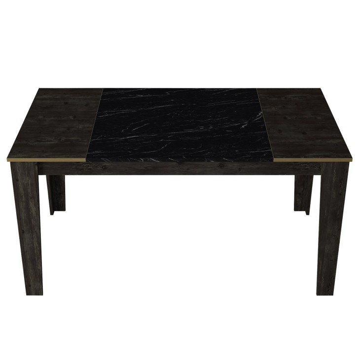 Mesa comedor Veyron dorado negro