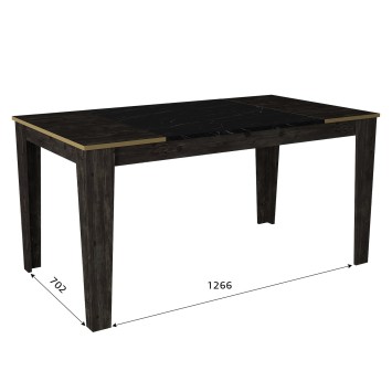 Mesa comedor Veyron dorado negro - 804TRH4204