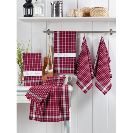 Juego toallas de lavado (10 piezas) Küp  burdeos rojo blanco