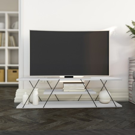 Mueble TV Canaz blanco negro