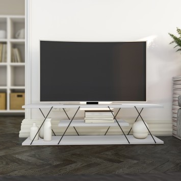 Mueble TV Canaz blanco negro - 854KLN3021