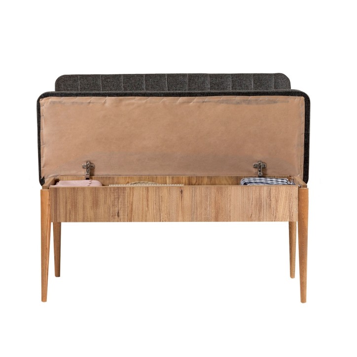 Set mesa comedor extensible y sillas (5 piezas) Vina pino atlántico antracita