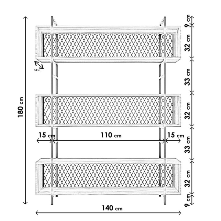 Estantería Raffa L1158 nogal