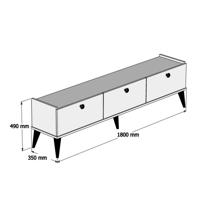 Mueble TV Lidya mármol nogal