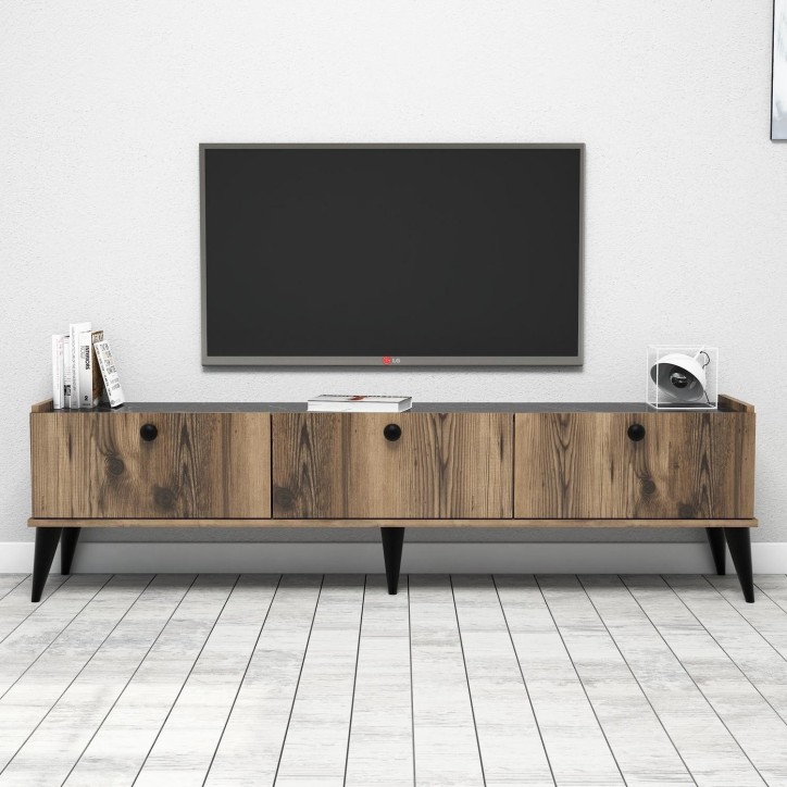 Mueble TV Lidya mármol nogal