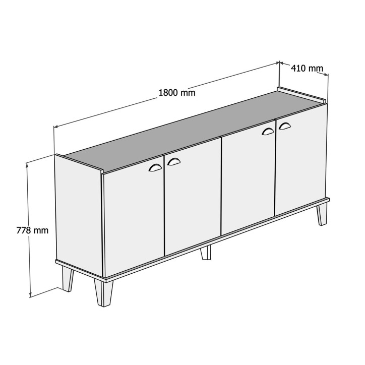 Aparador Sumer H3020 roble blanco