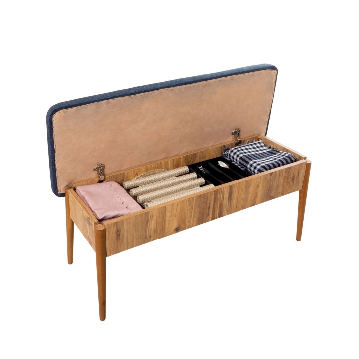 Set mesa comedor extensible y sillas (5 piezas) Vina pino atlántico azul oscuro