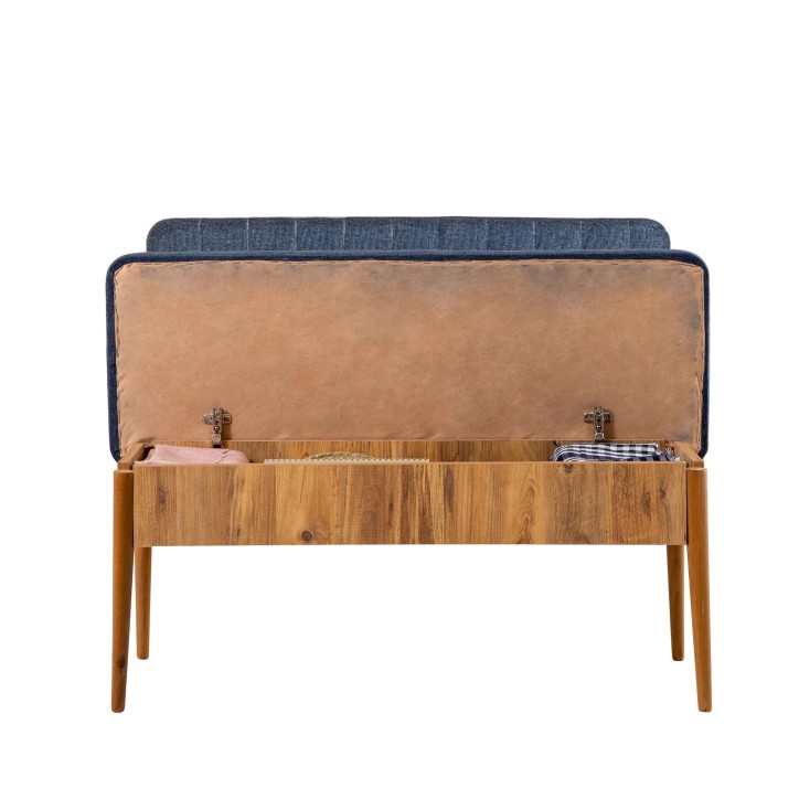 Set mesa comedor extensible y sillas (5 piezas) Vina pino atlántico azul oscuro