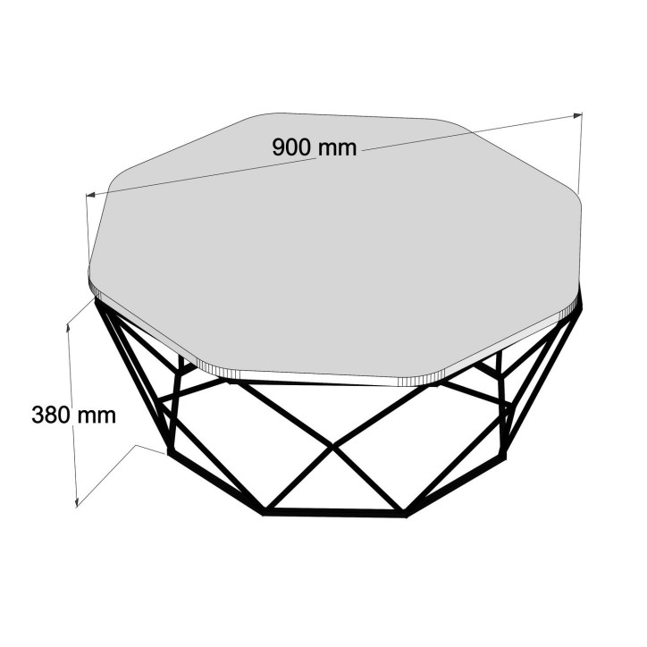 Mesa de centro Diamond roble