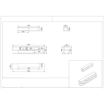 Mueble TV con estante Manyetik nogal blanco - 756FRN3039