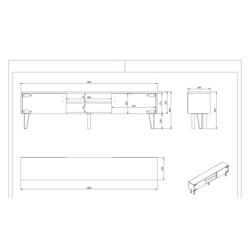 Mueble TV Anthes 2 negro nogal - 804TRH3045