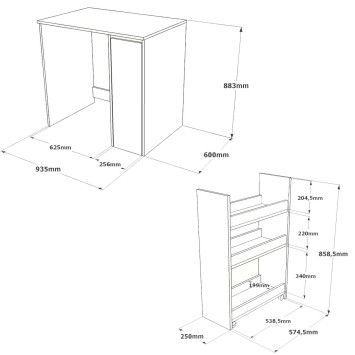 Mueble de baño SA1-WK blanco nogal - 956LCS2902