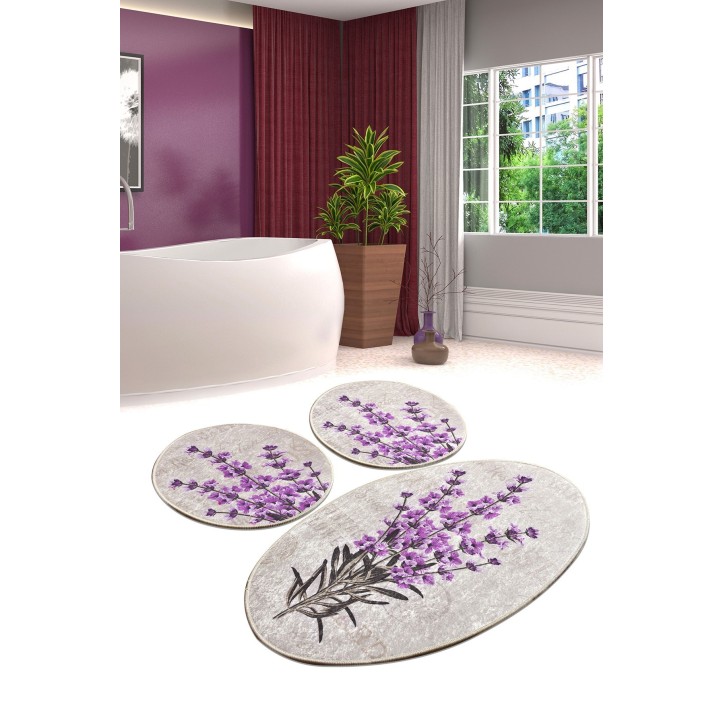 Alfombra de baño Set (3 piezas) Lavender multicolor