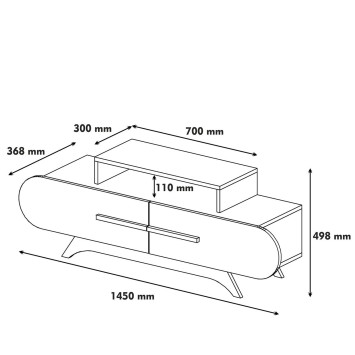 Mueble TV Rose blanco nogal - 845HCT3049