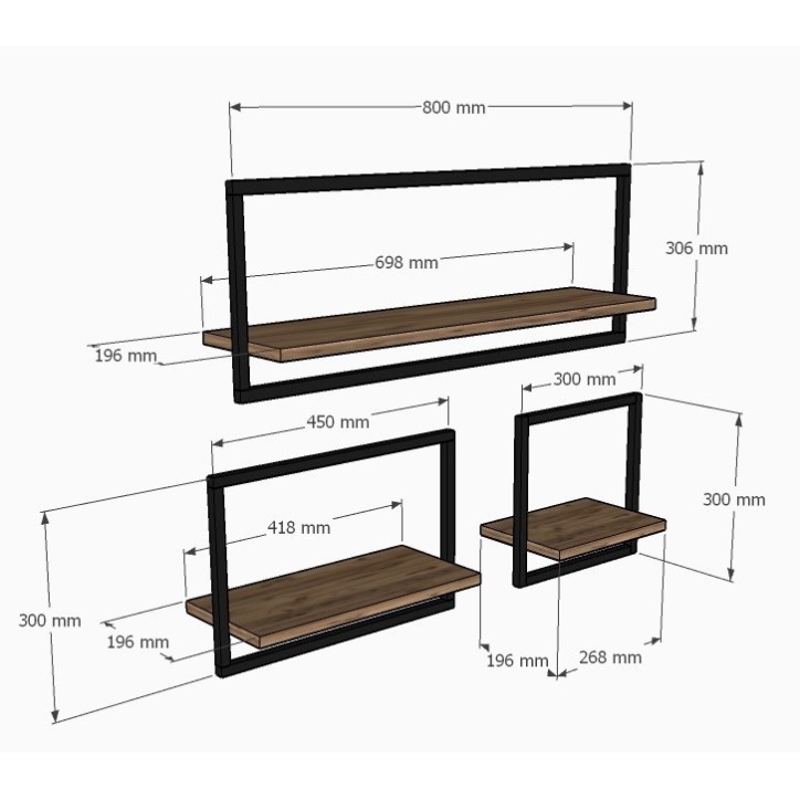 Estante de pared Yeso roble zafiro