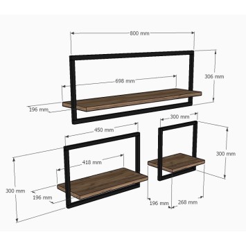 Estante de pared Yeso roble zafiro - 495SSE1128