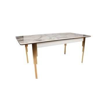 Mesa de comedor extensible Damla 1102 blanco oro - 974NMB1504