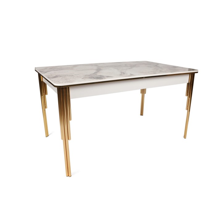 Mesa de comedor extensible Damla 1102 blanco oro