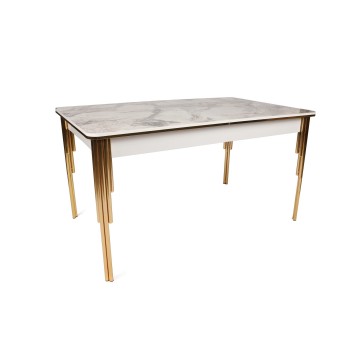 Mesa de comedor extensible Damla 1102 blanco oro - 974NMB1504