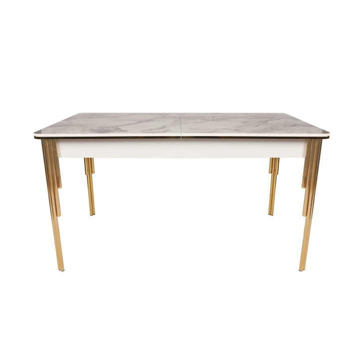 Mesa de comedor extensible Damla 1102 blanco oro