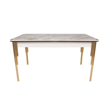 Mesa de comedor extensible Damla 1102 blanco oro - 974NMB1504