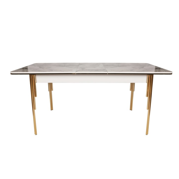 Mesa de comedor extensible Damla 1102 blanco oro