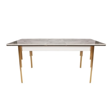 Mesa de comedor extensible Damla 1102 blanco oro - 974NMB1504