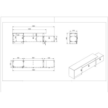 Mueble TV Aramis negro nogal - 804TRH3042