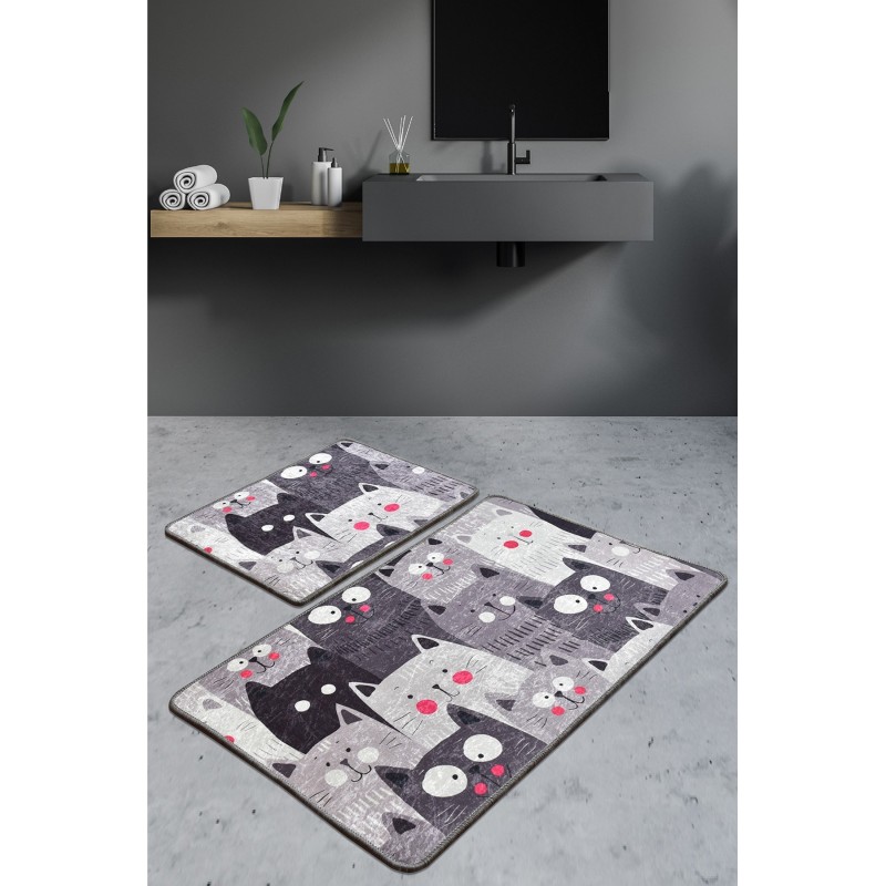 Alfombra de baño Set (2 piezas) Meow  multicolor